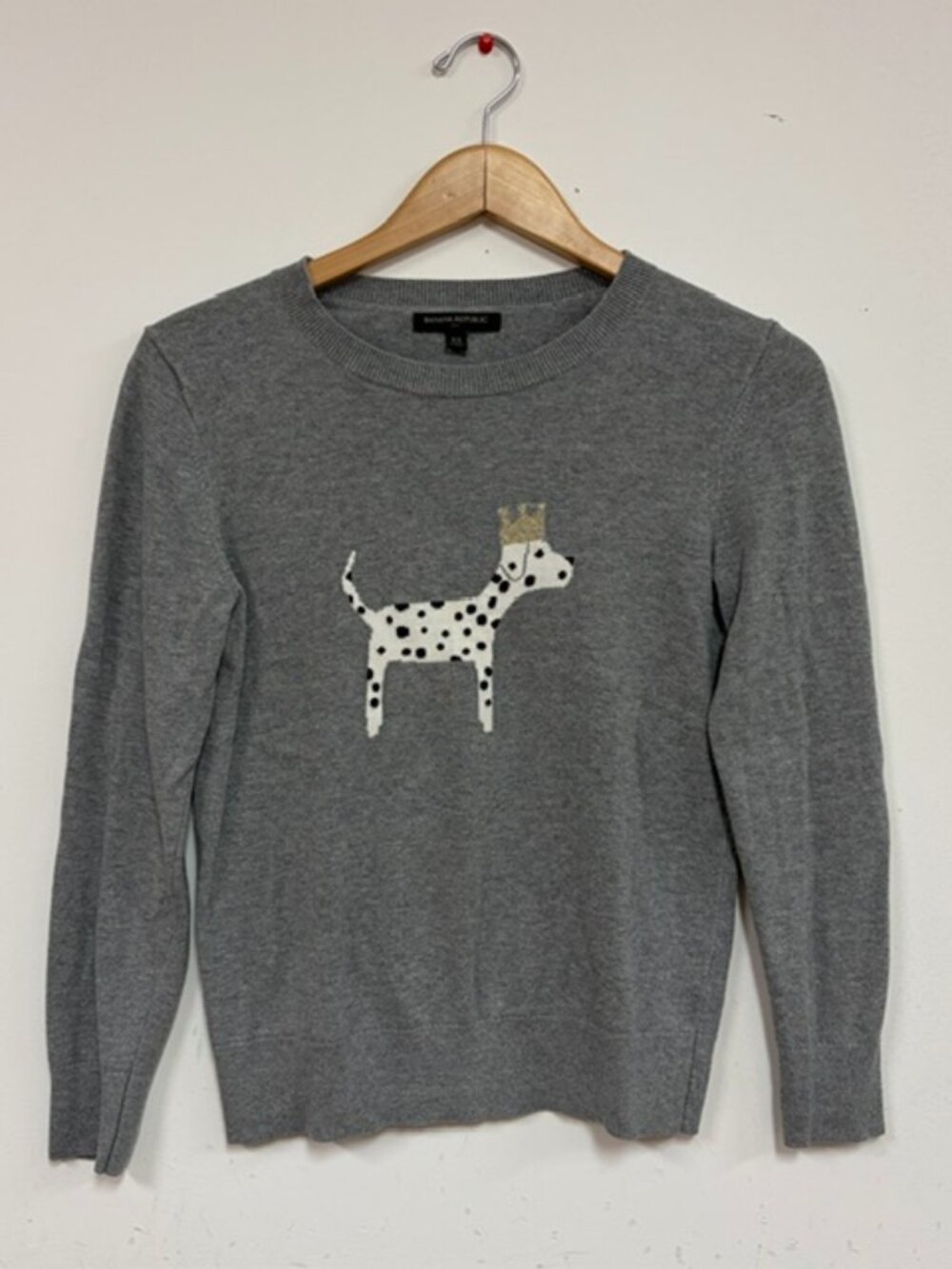 Banana Republic Dalmatian Crown Graphic Sweater — Size XS